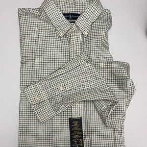 Ralph Lauren Blue Cream Purple Pindot Plaid Shirt XXL NWT